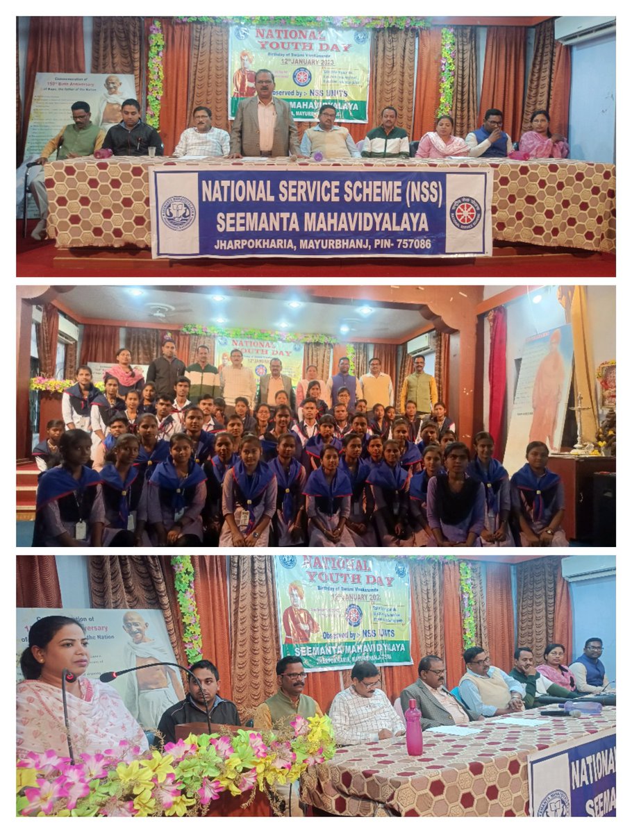 National youth day celebration by NSS unit of Seemanta Mahavidyalaya jharpkharia Mayurbhanj 

#NssIndia 
#nssvolunteers 
#Nss Odisha 
#seemantamahavidyalaya 

#YouthDay  #youthday2023  #YouthDayCelebration