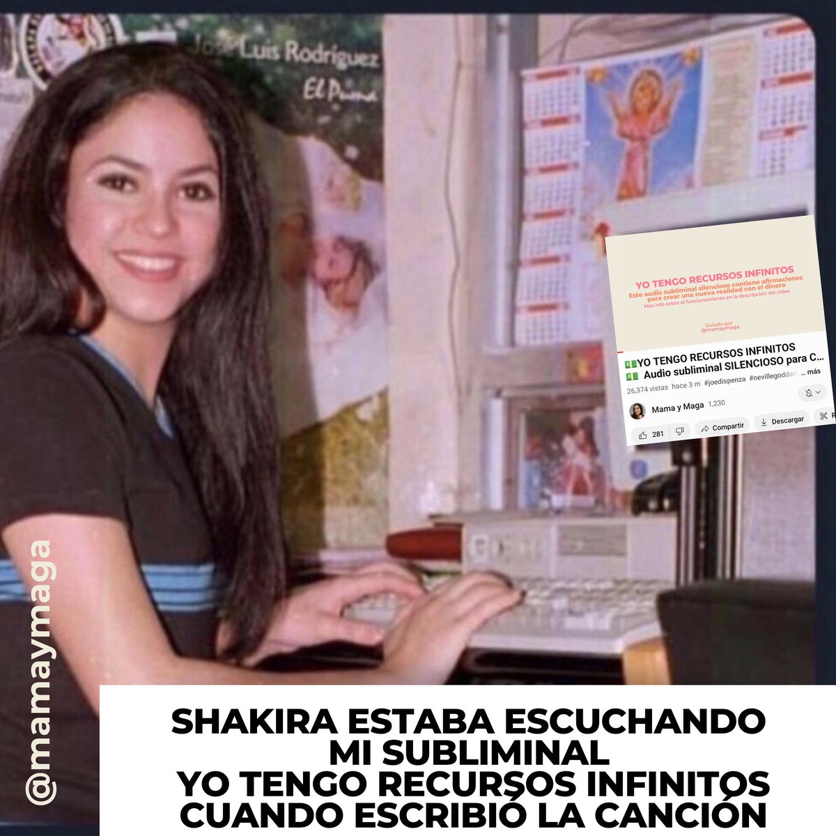 mamaymaga's tweet photo. Escúchalo vos también y forrate de billetes cómo Shakira bebé https://t.co/S0YjpFxQcn
#Shakira #BZRPMusicSession #ShakiraxBizarrap #subliminales https://t.co/Z9kvLDsn9w
