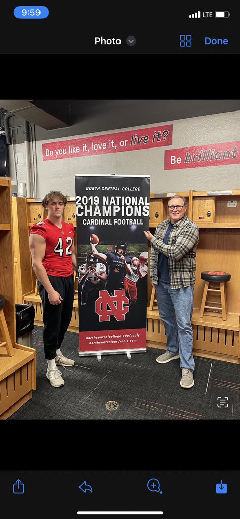 SeanLynch_42's tweet photo. Thanks coach @CoachDierking and coach @CoachSpence_NCC for getting me up on campus and showing me what the national champions are all about! @EDGYTIM @DeepDishFB @AllenTrieu @PrepRedzoneIL https://t.co/xCck1iR9BF