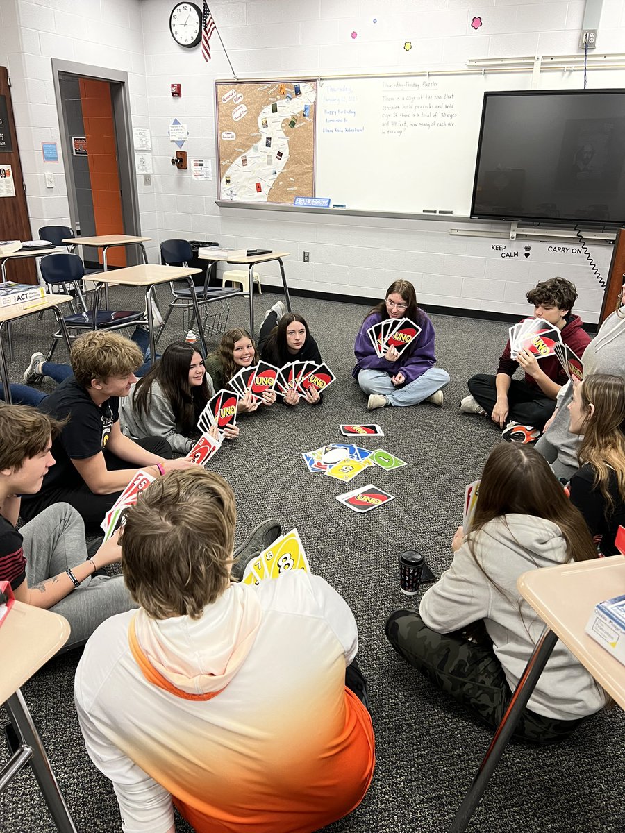 FalconFrieda's tweet photo. Celebrating the last day of ACT Prep class with donuts and giant UNO! https://t.co/jo1qGXpNsC