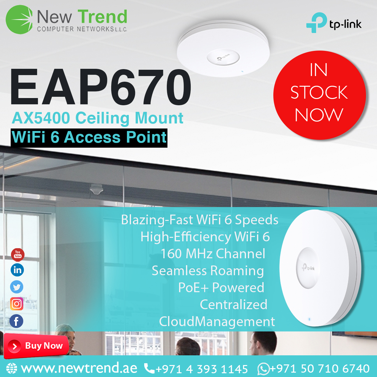 newtrendCN's tweet image. #eap670 #ceilingmount #wifi6 #accesspoint #newtrendcomputernetworks