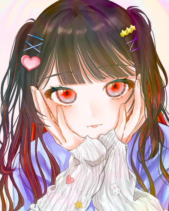 #絵を彩度100にすると超派手これはこれで可愛い、、 