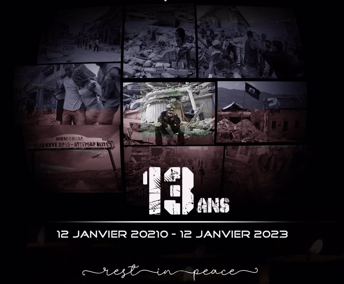 12 Janvye 2010.

Yon panse pou tout frè ak sè nou ki pa la.  Nou pa bliye nou ! 🇭🇹💔

#haitiearthquake 
#Haiti 
#NouSonje