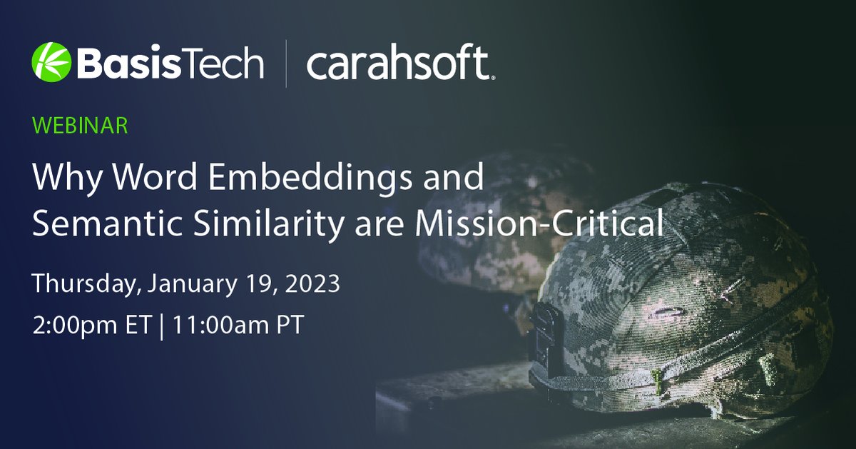 Everyday AI solutions, like Alexa, and ones that analyze threat reports need to understand the meaning of words. Learn about word embeddings, how they apply to real-life situations, and how they enable multilingual semantic search. 1/19 2 pm ET. Register 
hubs.la/Q01wSFY20