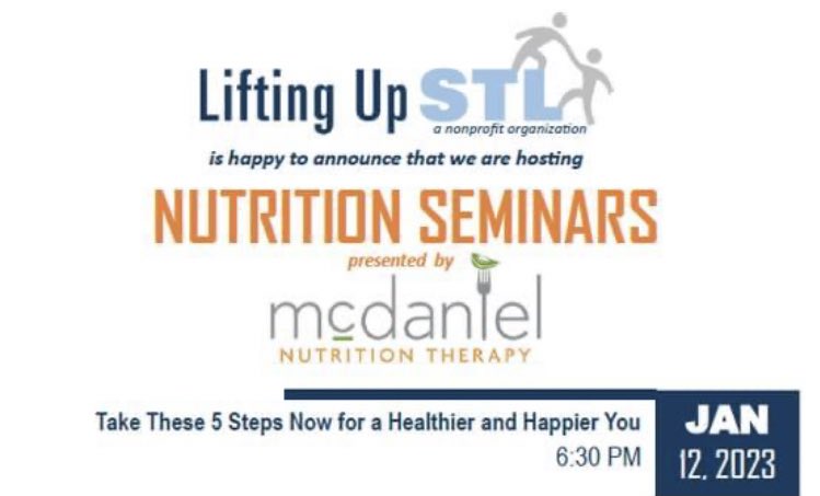 liftingupstl's tweet photo. TONIGHT at 6:30pm our first Nutritional Seminar with McDaniel Nutrition Therapy!!! The zoom link for this class is: 
https://t.co/QnfxlyEgNk

If you have any questions please contact jfechter@liftingupstl.org or 314-833-5220. 

#nutritiontips #liftingupstl #happyandhealthy #stl https://t.co/kRTKSq04aF