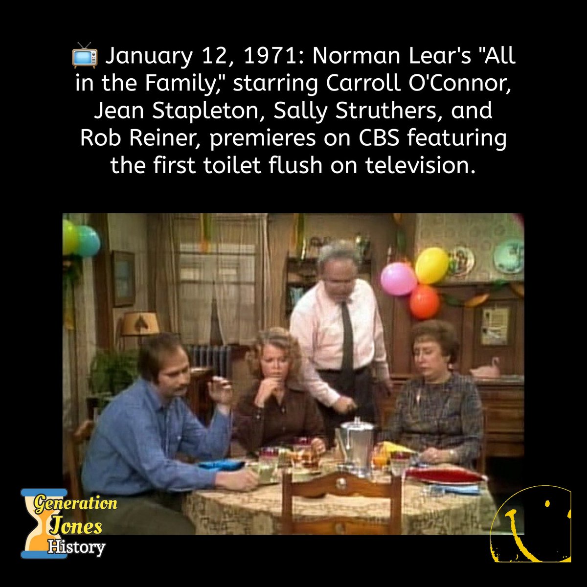 #1970s #tvhistory #classictv #satire #allinthefamily #taboo #normanlear #carrolloconnor #jeanstapleton #sallystruthers #robreiner #archiebunker #CBS #history #onthisday #thisdayinhistory #generationx #todayinhistory #babyboomers #generationjones