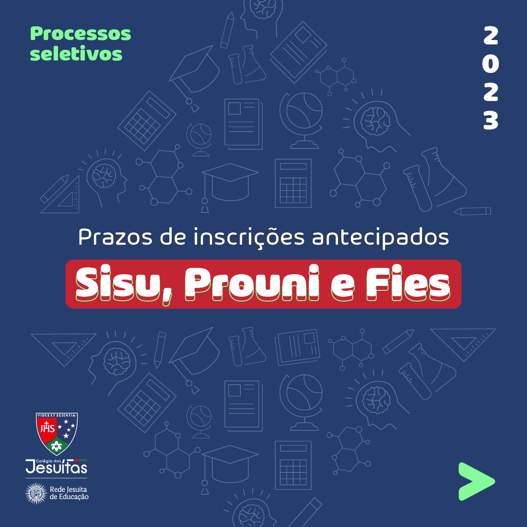 JesuitasJF's tweet photo. ⚠️Atenção, estudante!

➡Confira os prazos antecipados de inscrições no Sisu, Prouni e Fies.

Nos processos seletivos a classificação é realizada com base na nota obtida no Exame Nacional do Ensino Médio - Enem. 😉 https://t.co/Gk5kRHsmVo