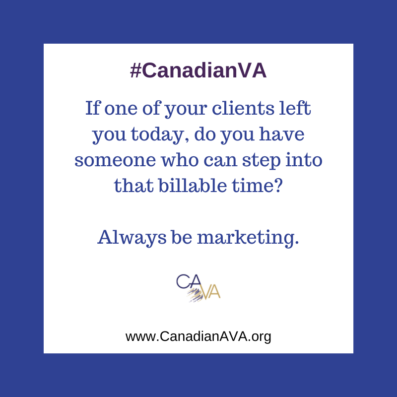 If one of your clients left you today, do you have someone who can step into that billable time?

#vatips #virtualassistant #virtualassistance #smallbusiness #entrepreneur