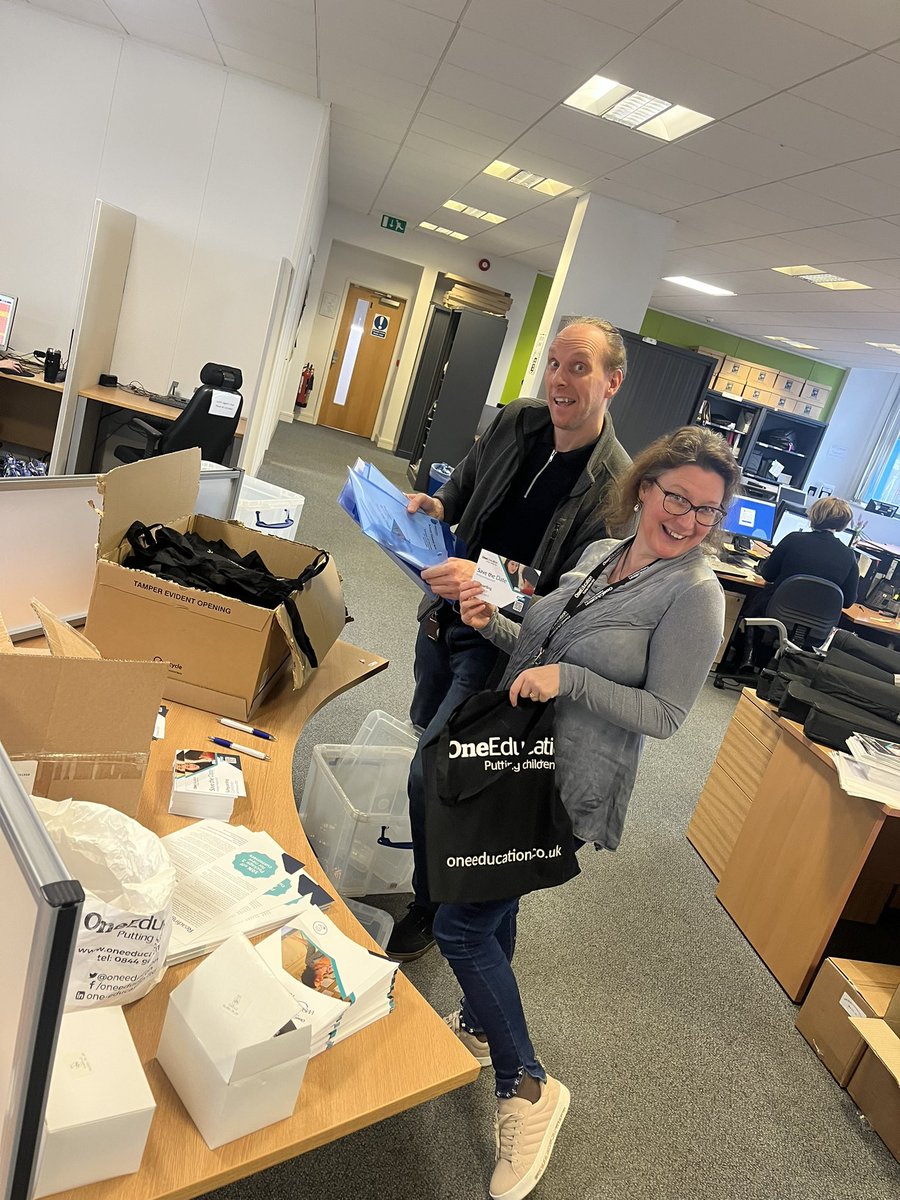 Packing bags for delegates to receive at Monday’s  #transitionconf23 <a href="/mcr_education/">MCR Education</a> <a href="/OneEducation/">One Education</a> <a href="/RachelFosterOE/">Rachel Foster</a>