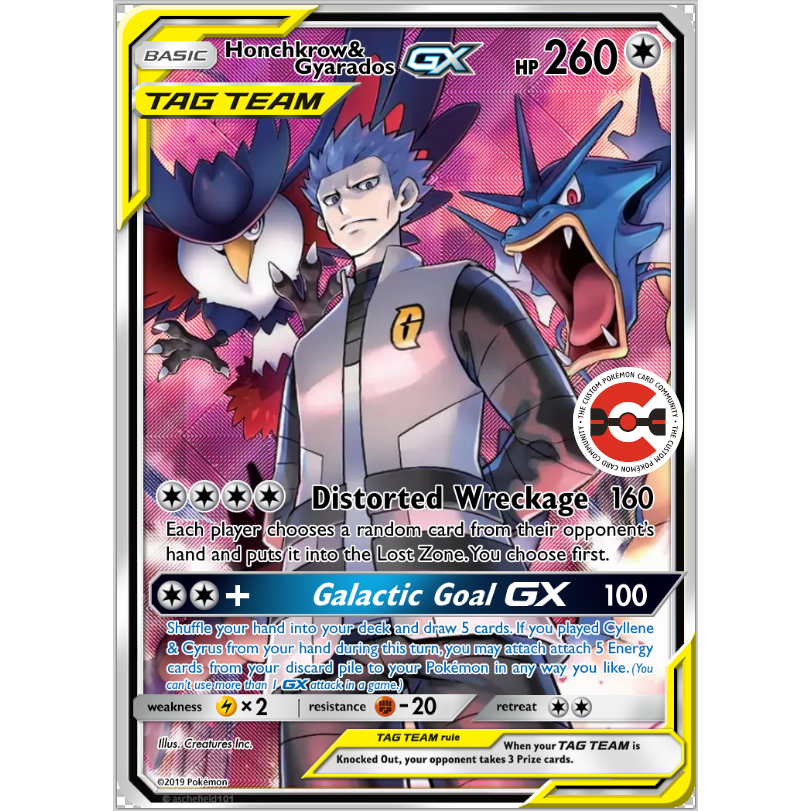 Honchkrow & Gyarados GX are here to bring Flying-type havoc under the command of Cyrus! This amazing card was posted on our Discord by Steff! #pokemontcg #pkmntcg #pokemoncard #pokemon Honchkrow & Gyarados GX are here to bring Flying-type havoc under the command of Cyrus! This amazing card was posted on our Discord by Steff! #pokemontcg #pkmntcg #pokemoncard #pokemon