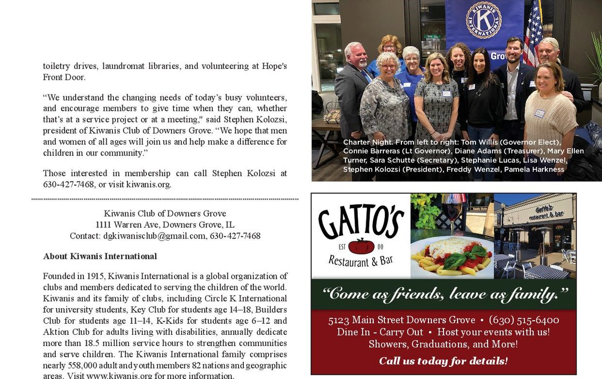 THANK YOU Downers Grove Living Magazine for featuring Kiwanis Club of Downers Grove, Illinois in your January 2023 issue!  
#kiwanisclubofdownersgrove #kiwanisinternational #kiwanis #KiwanisNeedsYou #downersgrove #downersgroveil #kiwanisfamily