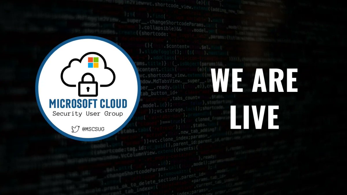 MSCSUG's tweet image. We are now live:

If you haven&apos;t registered you can still join us via - buff.ly/3CF38e0

 #MSCSUG #CloudSecurity #MicrosoftSecurity #ConditionalAccess #Entra #LiveNow