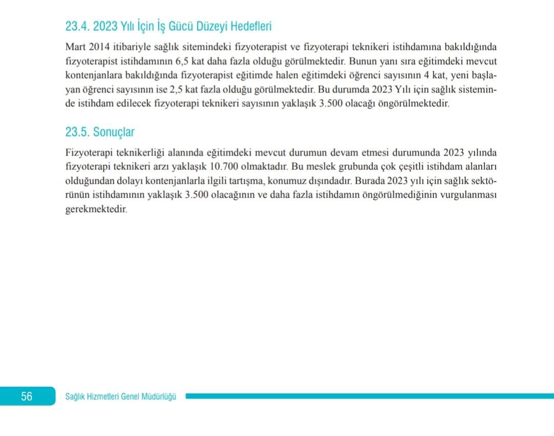 SHGM tarafından sunulan 2014 yılı raporunda Ftr Teknikeri için 2023 yılı istihdam hedefi ektedir. SB 2022/11 atamasında ayrılan 177 kadro bakanlığımızın kendisiyle çeliştiğinin kanıtıdır. 
İyileştirme talep ediyoruz 
<a href="/drfahrettinkoca/">Dr. Fahrettin Koca</a> 
<a href="/suayipbirinci/">Doç. Dr. Şuayıp Birinci</a> 
#FtrTeknikeri177denBüyük