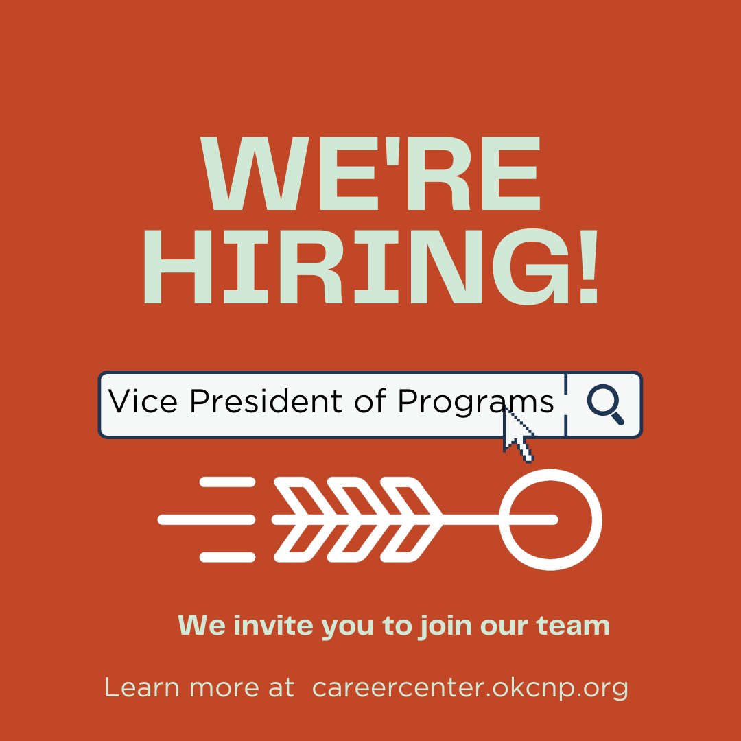 Are you a nonprofit leader with a passion for education and helping others grow? We'd love to meet you! We are currently seeking a Vice President of Programs to oversee and develop our Training and Consulting departments.
Learn more at bit.ly/VP_Programs_OK…
