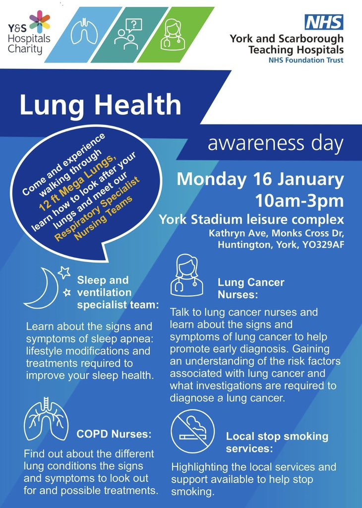 ellie west (@elliewest9) on Twitter photo Come along to the Lung Health Awareness Education day next Monday 🫁 #lookafteryourlungs #earlydiagnosisoflungcancer #stopsmoking #recognisethesymptoms <a href="/YSTeachingNHS/">York and Scarborough Teaching Hospitals NHS FT</a> <a href="/YorkAgainstCanc/">York Against Cancer</a> Come along to the Lung Health Awareness Education day next Monday 🫁 #lookafteryourlungs #earlydiagnosisoflungcancer #stopsmoking #recognisethesymptoms <a href="/YSTeachingNHS/">York and Scarborough Teaching Hospitals NHS FT</a> <a href="/YorkAgainstCanc/">York Against Cancer</a>