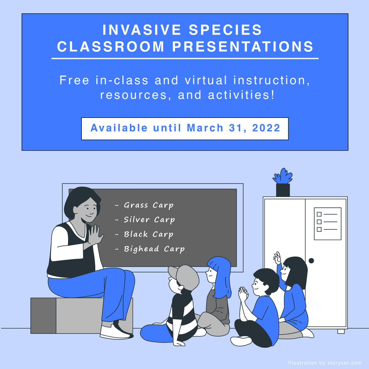School is back in session! If you’re looking to kick off the year with a FREE, engaging, and interactive way to teach your students about invasive species, our classroom sessions are for you!