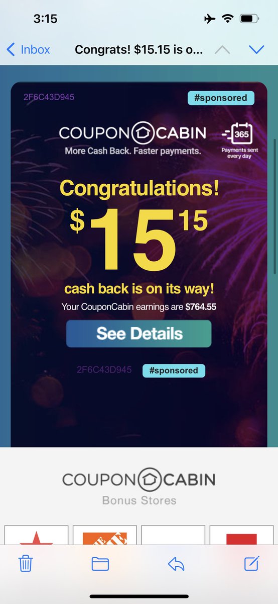 Thanks <a href="/CouponCabin/">CouponCabin</a> as always!!