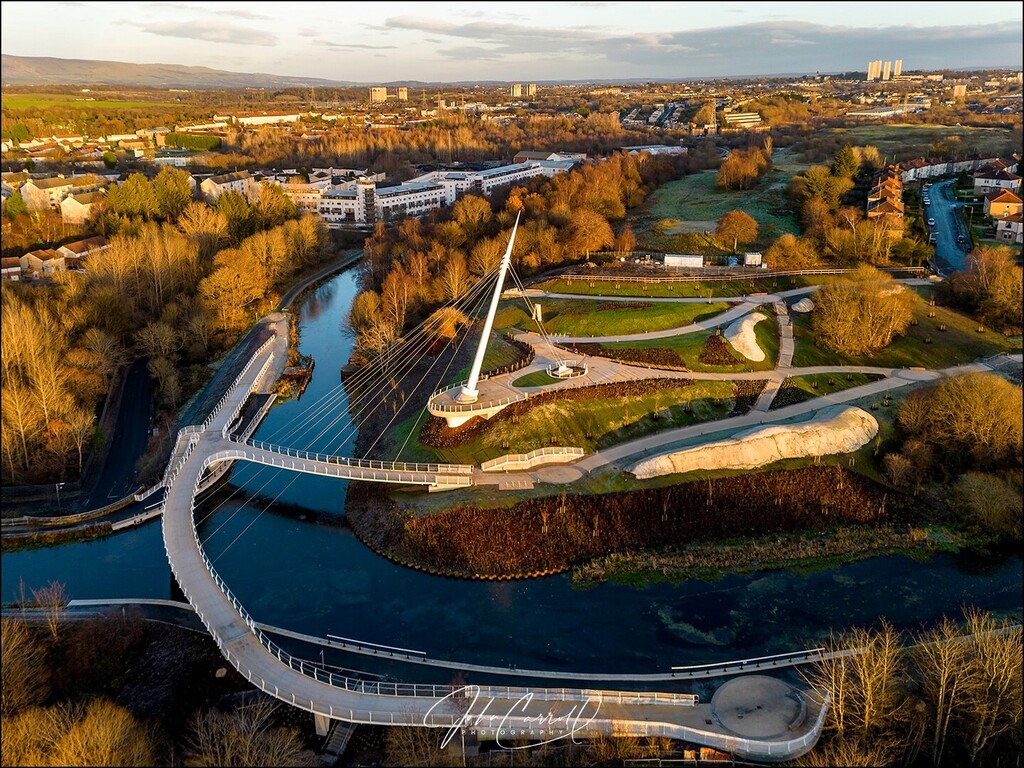 johncarrphoto's tweet photo. Glasgow, Scotland 🏴󠁧��󠁳󠁣󠁴󠁿 Glasgow's newest bridge is a two-way spanning cable stayed walking &amp; cycling bridge over the Forth &amp; Clyde Canal at the Stockingfield Junction.
#stockingfieldbridge #stockingfieldjunction #canals #scottishcanals #sunset #glasgow #visitglasgow #scotland … https://t.co/DfwerAUUB1