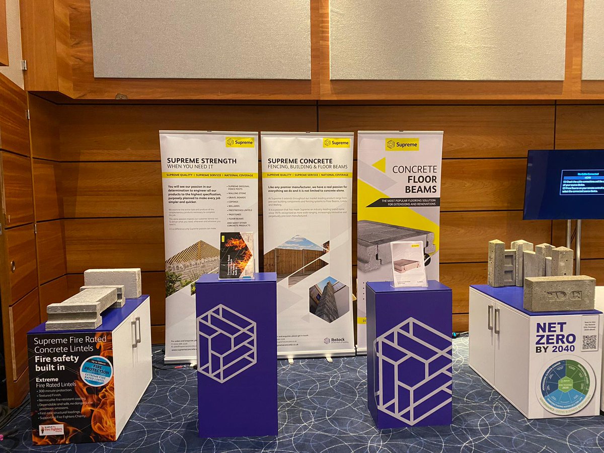 SupremeConcret1's tweet photo. Meet our team at @SelcoBW Annual Conference at the O2 today! Visit stand 11 to view our range of building products including popular beams, padstones & fire-rated lintels. More info on our website: https://t.co/Q1d0gjZuOl
#fireratedlintels #attheheartofbuilding https://t.co/32mRKpxN49