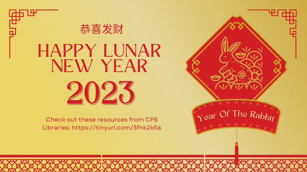 CPSLibraries (@cpslibraries) on Twitter photo Chúc Mừng Năm Mới! 新年快乐! 恭喜发财! 새해 복 많이 받으세요! Happy New Year to everyone celebrating the Lunar New Year!
Here are some resources from CPS Libraries to use & share: tinyurl.com/5fnk2k5a
<a href="/ChiPubSchools/">CPS - Chicago Public Schools</a> <a href="/OLCE_CPS/">OLCE</a> <a href="/CpsEducator/">CPSEducatorEngagement</a> #LunarNewYear #CPSSchoolLibrarians Chúc Mừng Năm Mới! 新年快乐! 恭喜发财! 새해 복 많이 받으세요! Happy New Year to everyone celebrating the Lunar New Year!
Here are some resources from CPS Libraries to use & share: tinyurl.com/5fnk2k5a
<a href="/ChiPubSchools/">CPS - Chicago Public Schools</a> <a href="/OLCE_CPS/">OLCE</a> <a href="/CpsEducator/">CPSEducatorEngagement</a> #LunarNewYear #CPSSchoolLibrarians