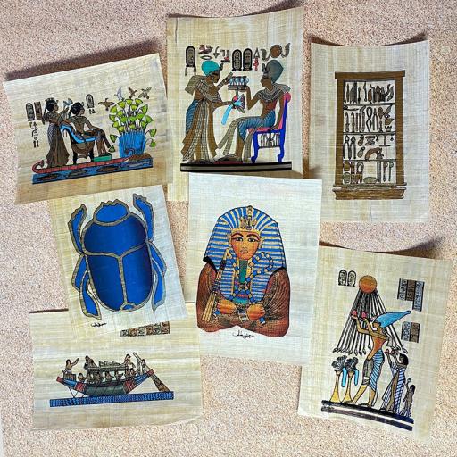 Egyptian Papyrus back in stock! Grab yours while stocks last. #egyptianartefacts #egyptianpapyrus #ks1resources #educationalartefacts
