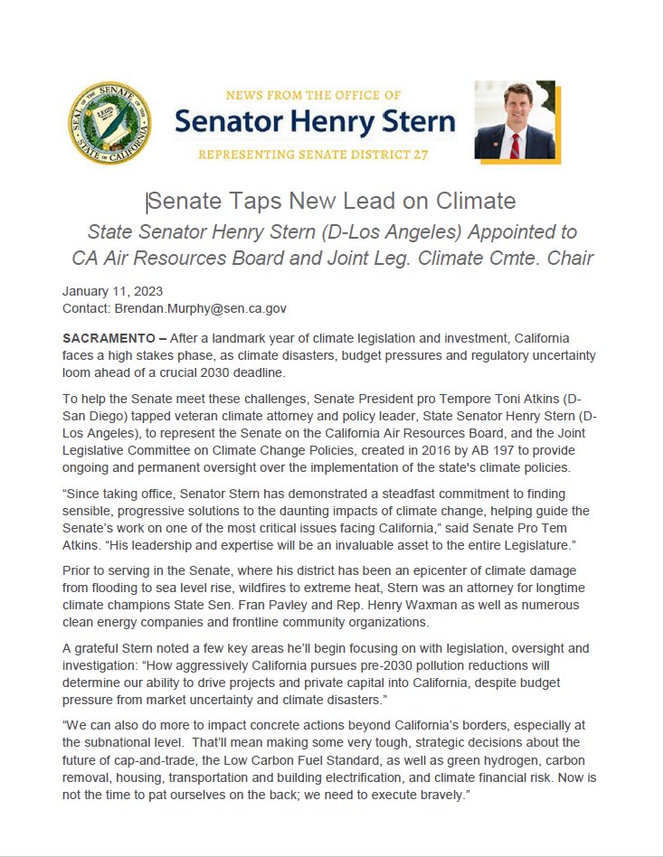 Senator Henry Stern on Twitter 