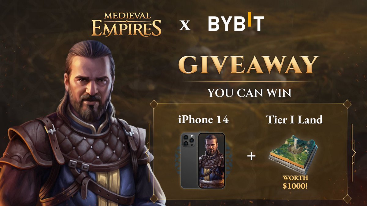 Get a chance to win an iPhone 14📱

1️⃣Follow <a href="/MedievalEmpires/">Medieval Empires</a> &amp; <a href="/Crypto__Diva/">.</a> 
2️⃣Like + Retweet this tweet
3️⃣Comment $MEE below

➕

Additionally get a chance to win #MedievalEmpires land #NFT worth $1000 by staking $MEE token on <a href="/Bybit_Official/">Bybit</a>: bit.ly/BybitSavingsME