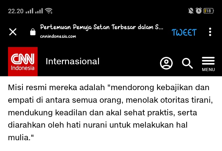 Cakra921's tweet photo. @CNNIndonesia Pemuja Setan aja puny misi semulia ini https://t.co/TY1LchGqpi