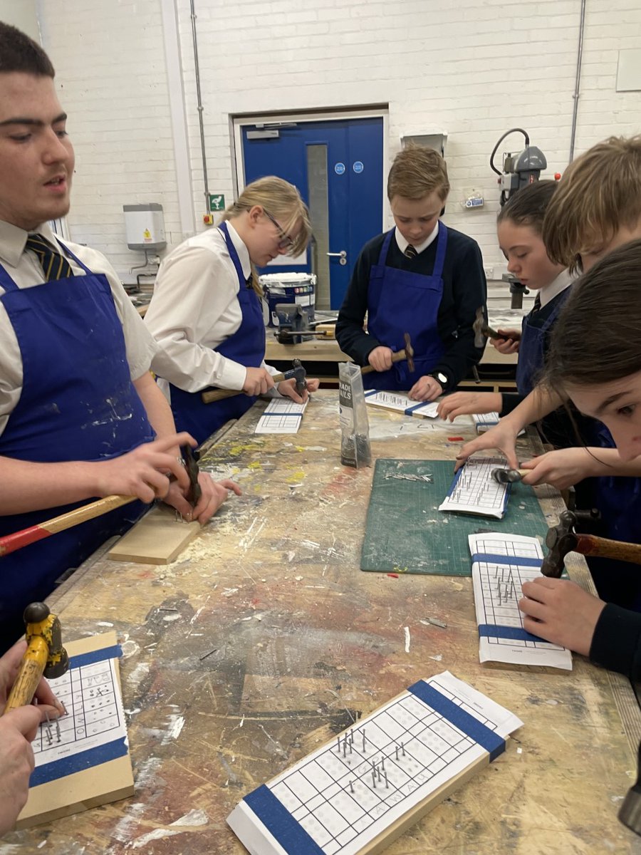 BCOldham's tweet image. Thanks to Mr Briggs for welcoming our Braille Club to the RM department yesterday where students made plaques for their bedroom doors by hammering nails into wood to spell out words/messages in Braille. We had some name plaques and some funny messages like &apos;Get out!&apos; #greatfun