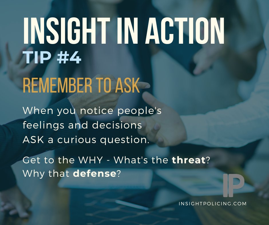 4ChangeBCurious's tweet photo. In this month's #InsightPolicing tip, we are reminded of the power simple questions can have when it comes to conflict communication. When we pause to uncover "why" someone feels threatened, the rest of the interaction improves dramatically. 

#ConflictCommunication https://t.co/QmvPRSl2uR
