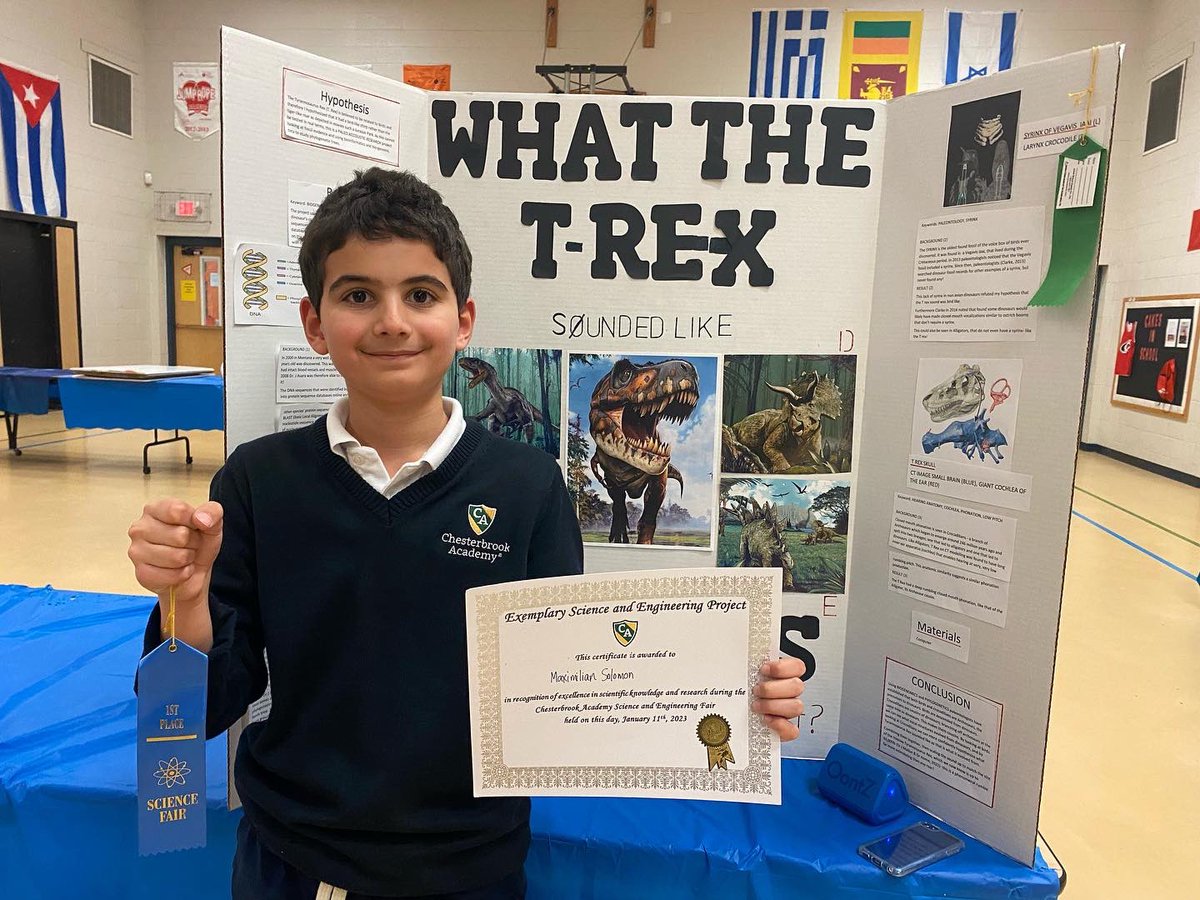 CBACaryNC's tweet photo. Our 2023 Science Fair Exemplary Science and Engineering Project Elementary Division winner is Maximilian! Another huge congratulations to our honorable mentions Elena, Aanya and Jolynn who will also be representing Chesterbrook at regionals! #sciencefaircheetahs #fierceproject π https://t.co/OxGY78f1fa