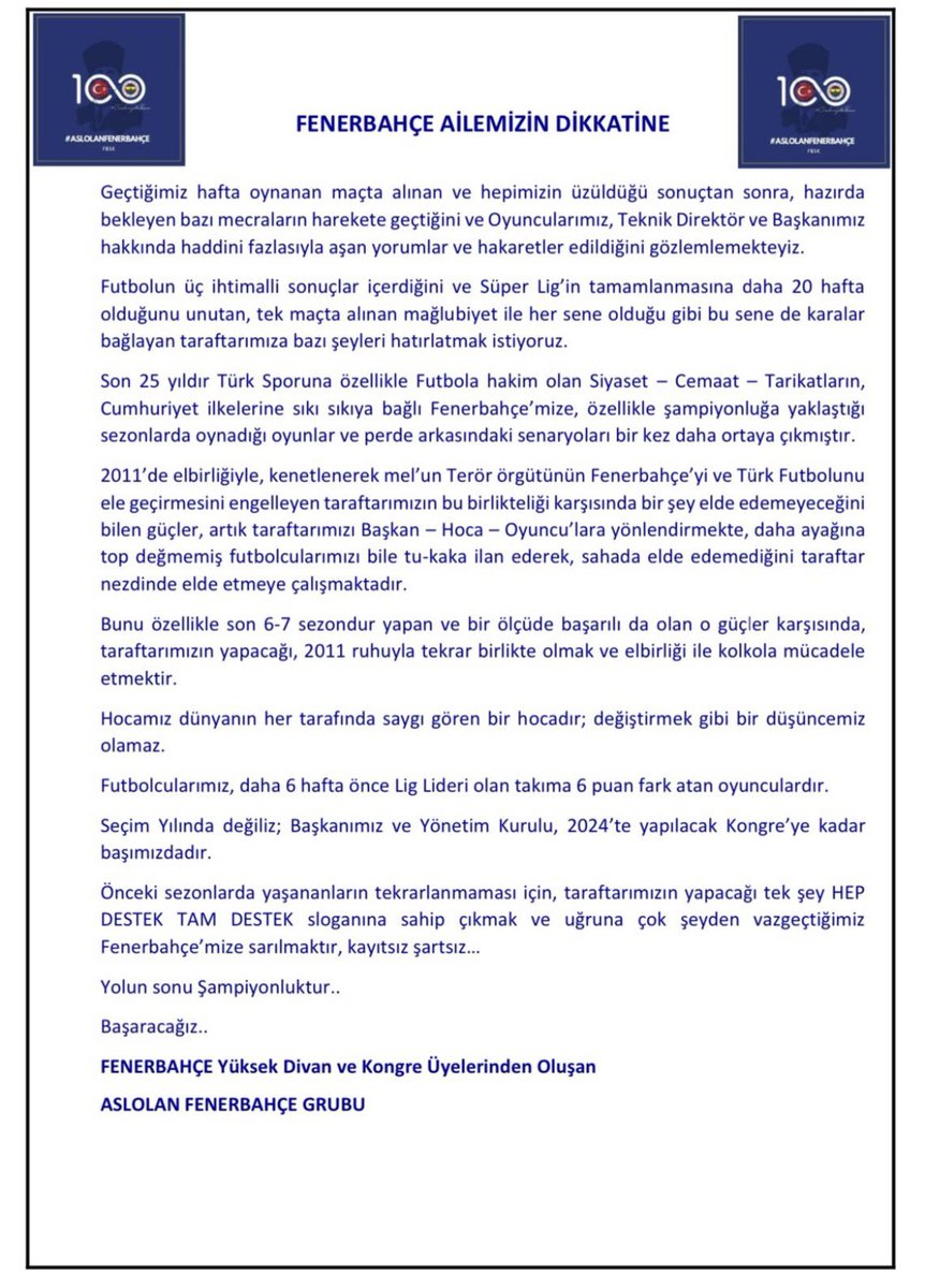 #AslolanFenerbahce <a href="/Aslolan_Fener/">Aslolan Fenerbahçe</a>