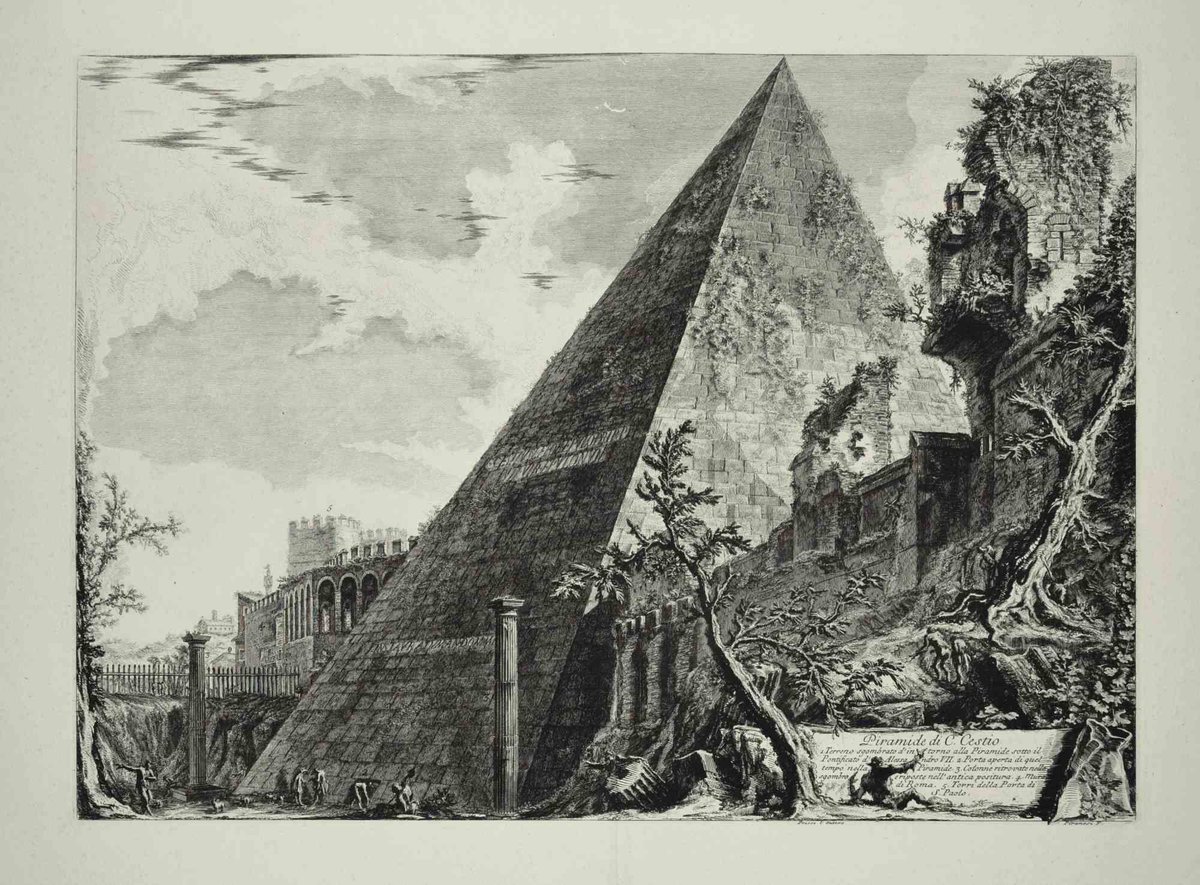 wallector's tweet photo. Piramide di Caio Cestio.

Giovan Battista Piranesi, 1756.

From the Series "Magnificenze di Roma", 1st Roman Edition Wide Margins.

.
.
.

#art #artist #pyramid #egypt #egitto #roma #shape #geometry #ancient #roman #greek #mediterranean #empire #civilization #antiques #history https://t.co/RYYmOdetKb