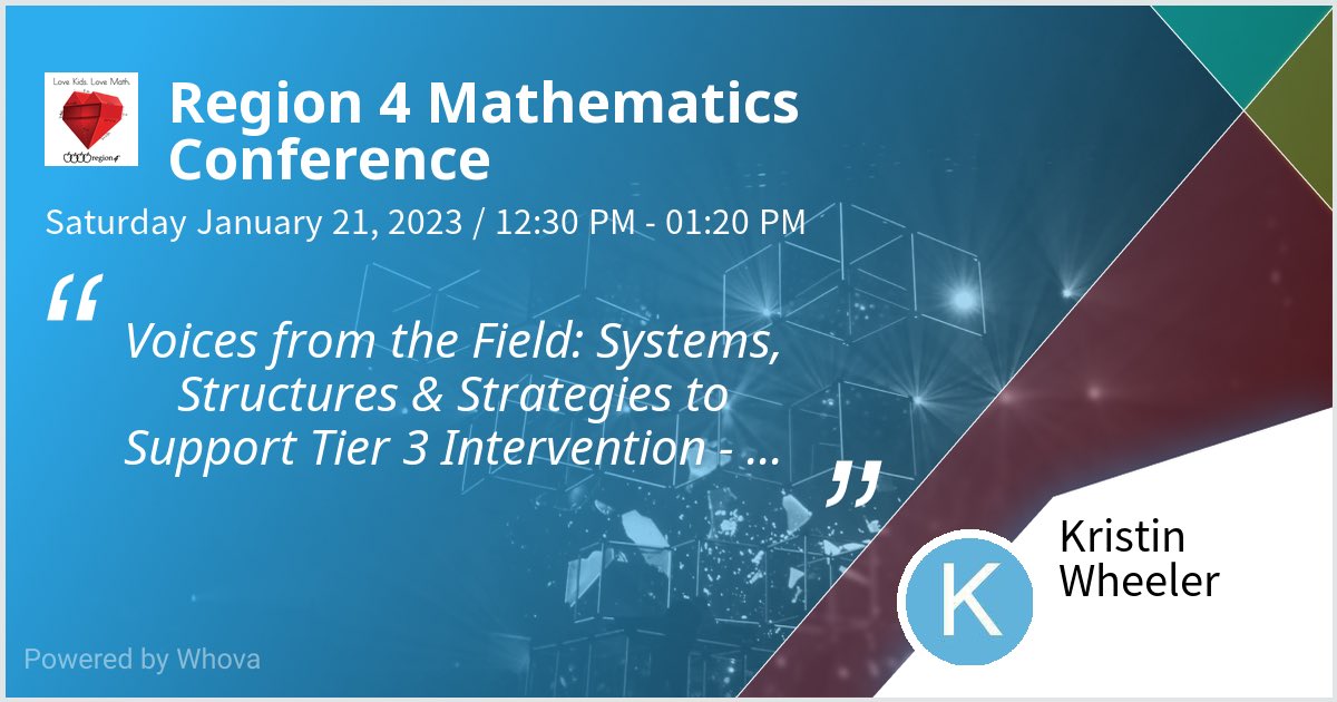 LPElemMathCoach's tweet photo. I am speaking at Region 4 Mathematics Conference. Please check out my talk if you're attending the event! #R4Math @R4Math - via #Whova event app #pisdmatchat #pisdmtss https://t.co/9kUp0nK2aU