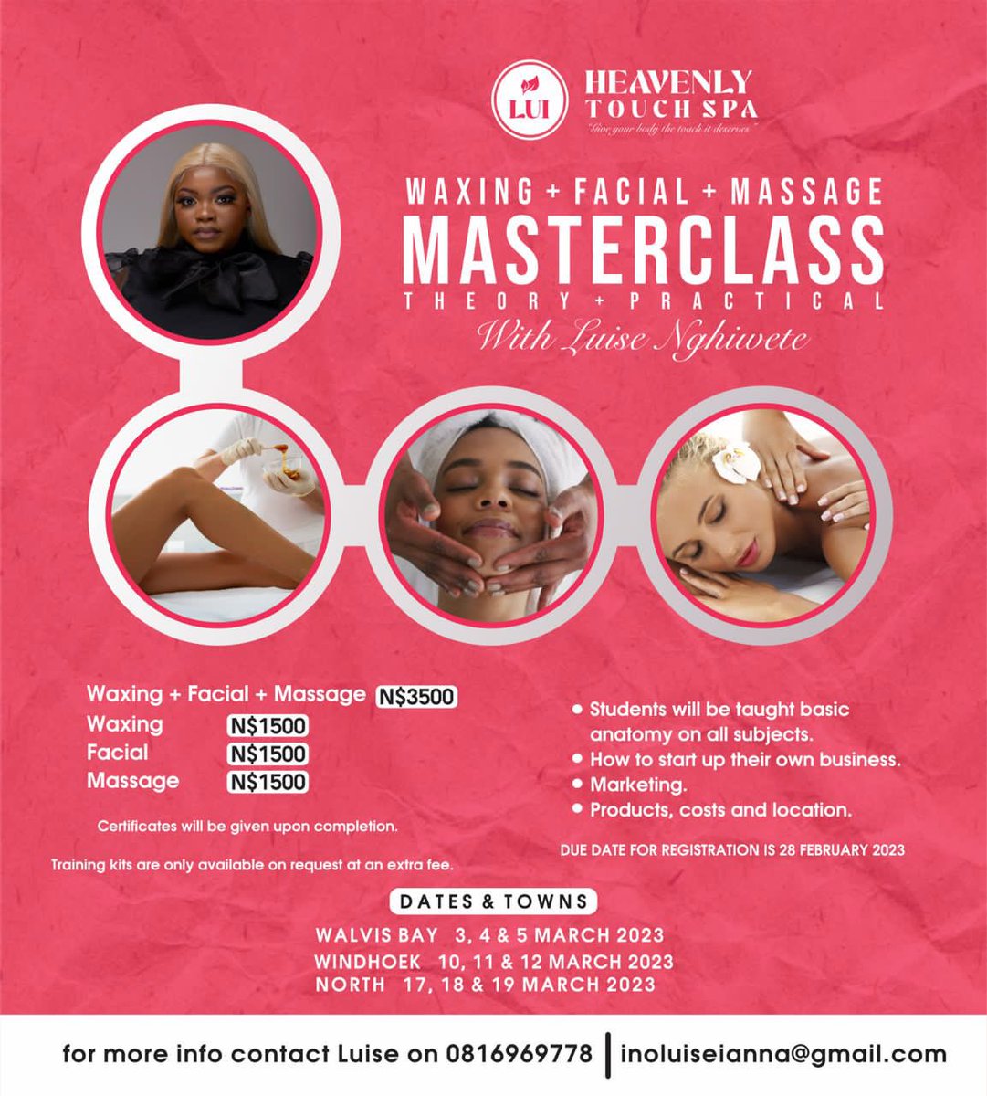 Slow124's tweet image. Let’s get your skills polished &amp;amp; equipped for the year @lui_heavenly_touch_spa_coast