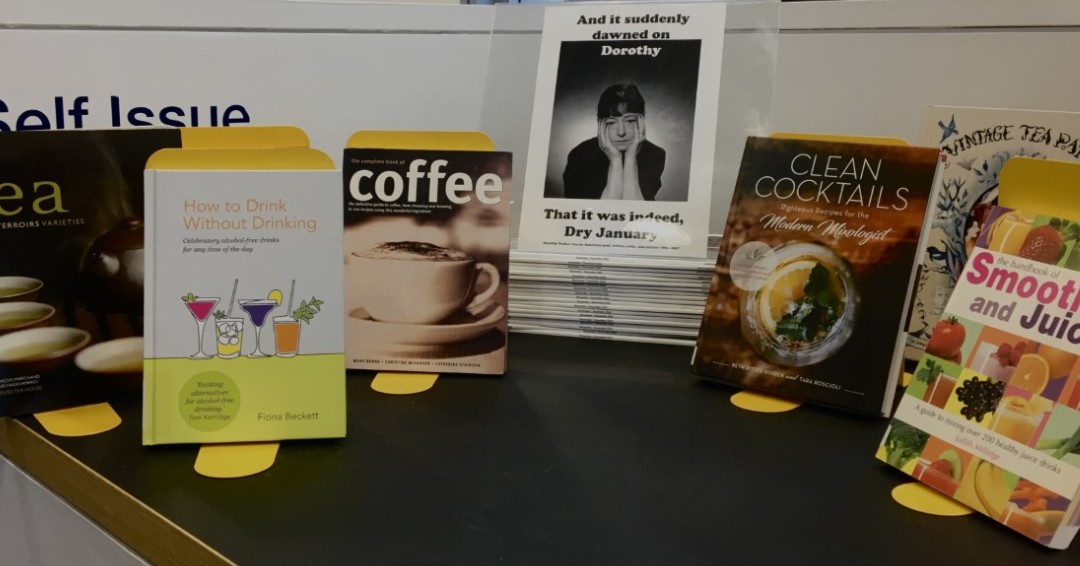 COGCLibraries's tweet photo. This month is Dry January. Why not visit us at Riverside Library and view our range of mouth-watering books on display. Whether it be a juicy smoothie or a scrumptious alcohol-free cocktail there's bound to be something to whet your appetite.
#RiversideLibrary #DryJanuary https://t.co/LgyRKAUka6