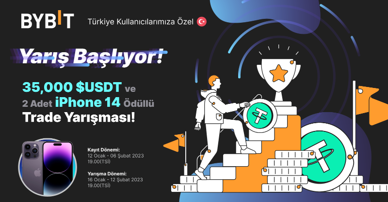 BybitTurkiye's tweet photo. 🚀 Muhteşem Ödül Havuzuyla Bybit Türkiye Kullanıcılarımıza Özel Trade Yarışması sizlerle!

🏁 Hazır.. İşlemler Başlasın.. 🏎️

🔥 35.000 USDT Ödül Havuzu
📱 2 Adet iPhone 14

Trade yeteneklerinizi gösterin, muhteşem ödüllerden payınızı alın!

Katılım ve Detaylar👇