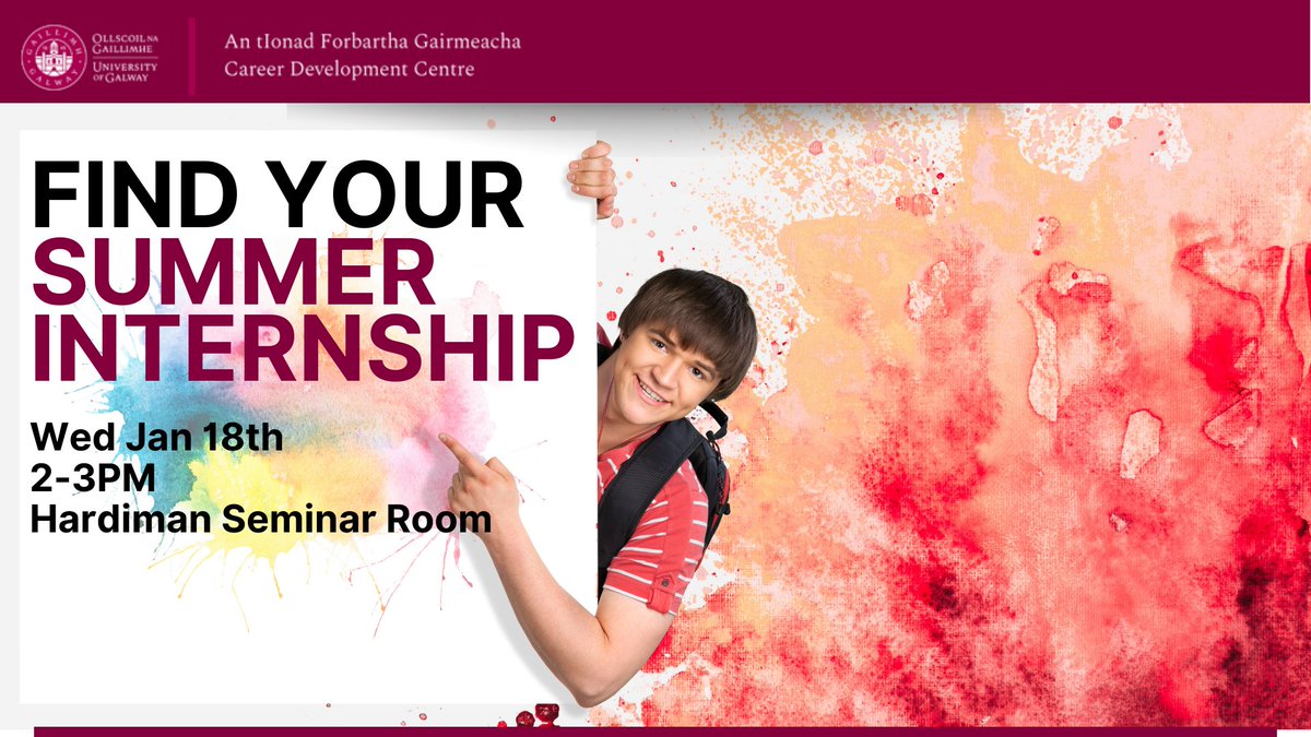 GalwayCareers's tweet image. Ahead of our Internships and Graduate Jobs Fair on Jan 24th, #getjobready with one of our sessions next week.
- CV
- your elevator pitch
- finding your internship

#careerstalk #employability
Reserve your place on nuig.gradireland.com/student