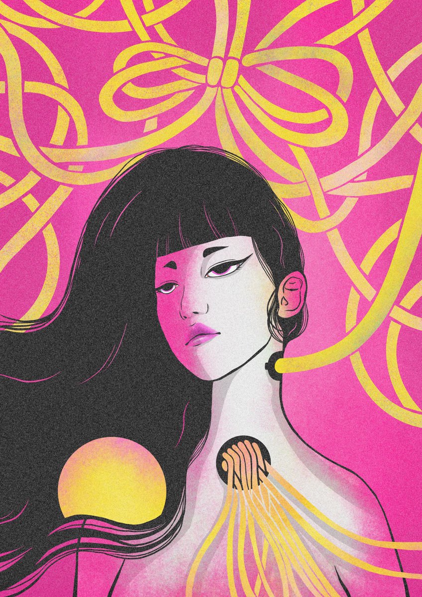 Machina# 04 by <a href="/SarisaKojima/">Sarisa Kojima</a> 

A female character takes on the role of a robot with wires connected to the body; I chose to use wires to convey the power or people behind the lives of women.

dart.ws/n/bodjjcc / #NFTart #Algorand #Algo $Algo