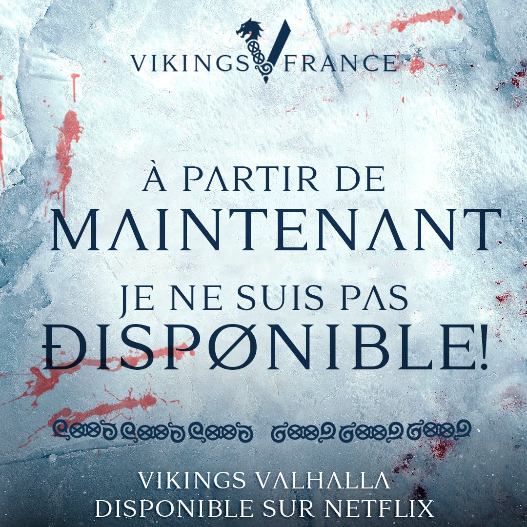 Bon prévenez vos proches, vous n'êtes pas disponible ! ⚔

VIKINGS VALHALLA est disponible sur <a href="/NetflixFR/">Netflix France</a> 
#VikingsValhalla #Vikings #Netflix