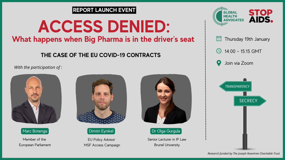 STOPAIDS's tweet photo. Big Pharma was in the driver's seat when it came to negotiating vaccine contracts with the EU. As a result, there was #AccessDenied for many.

Join us and @GHABrussels for a report launch with @BotengaM, @OlgaGurgula &amp; @DimitriEynikel next Thurs.
Register: https://t.co/bd7JYtXVsx https://t.co/8VZLUOznyy