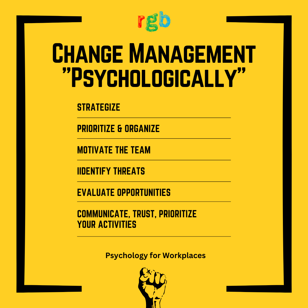 RgbServices's tweet photo. Nobody told you about dealing with #changemanagement psychologically?? 

#psychologyforworkplaces #training #traininganddevelopment #strategicthinking #strategicplanning #communication #teamcommunication #changemanagementmodel https://t.co/Y81nQPZ2oB