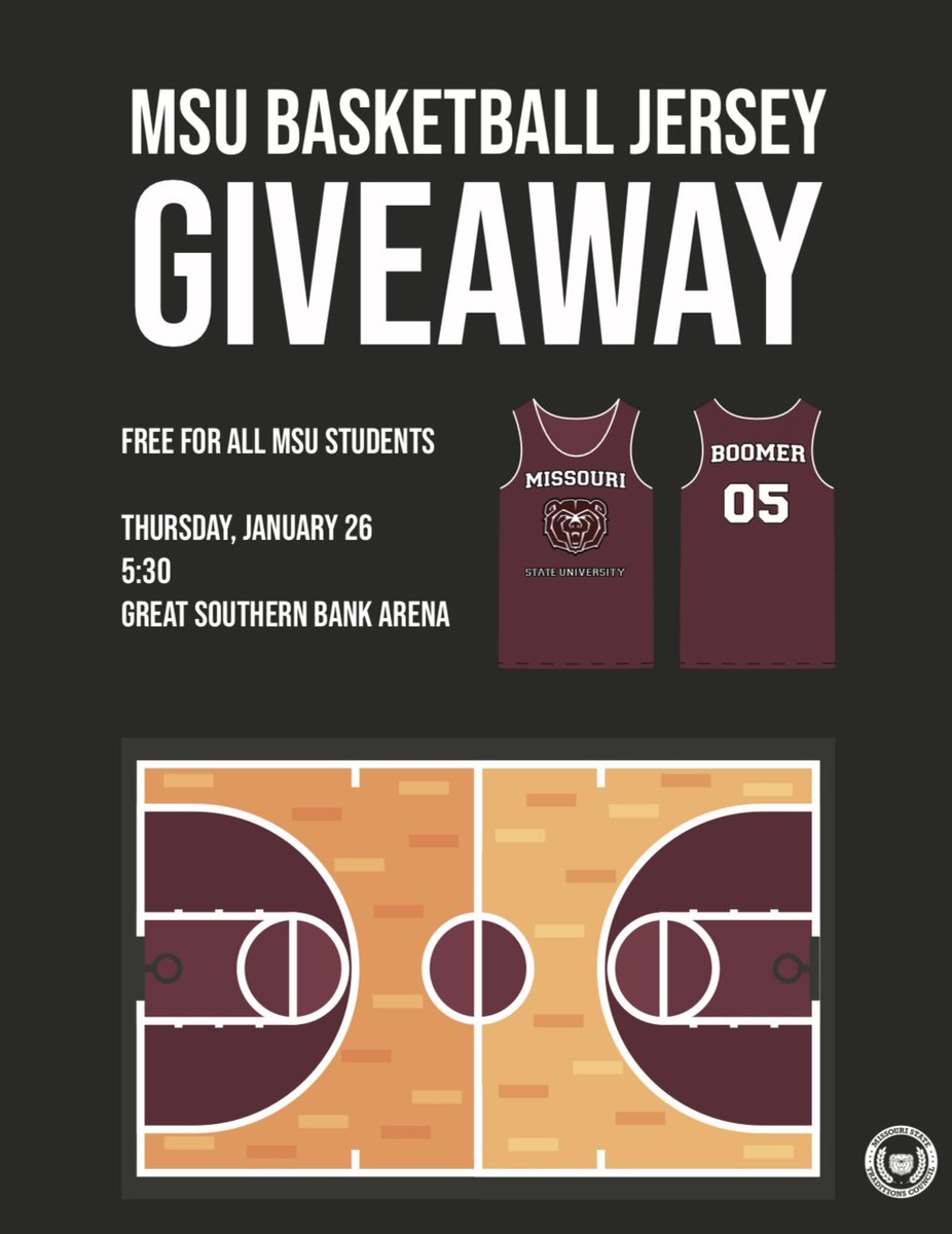 Who is ready to cheer on the bears after such a long break?

Thursday, January 26th at 5:30 come to the GSB to get a free basketball jersey and cheer on our Lady Bears as they face Northern Iowa!