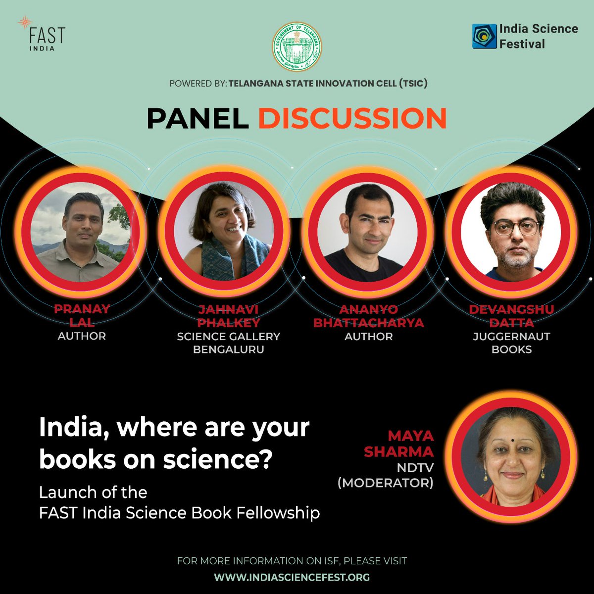 At #ISF2023, we are seeding a dream. Of more #PopularScience books coming from India, for India! 📚

But first, a discussion on why we don't find as many of them now, with:

▪️@pranaylal
▪️@JahnaviPhalkey
▪️@Ananyo
▪️@devangshudatta

Moderator: @MayaSharmaNDTV

🗓️ 22 Jan | 2-3 pm