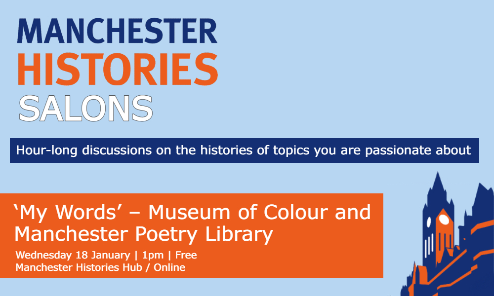 mcrhistfest's tweet photo. It's under a week until we are joined by  @iamheathermarks @MuseumofColour @amoRbackwards @McrPoetryLib @wordtraipser @renaissanceone to discuss My Words - an exhibition that celebrates 250 years of contribution to society by poets of colour

https://t.co/elbX295YuW https://t.co/Xz55Lm8RlO