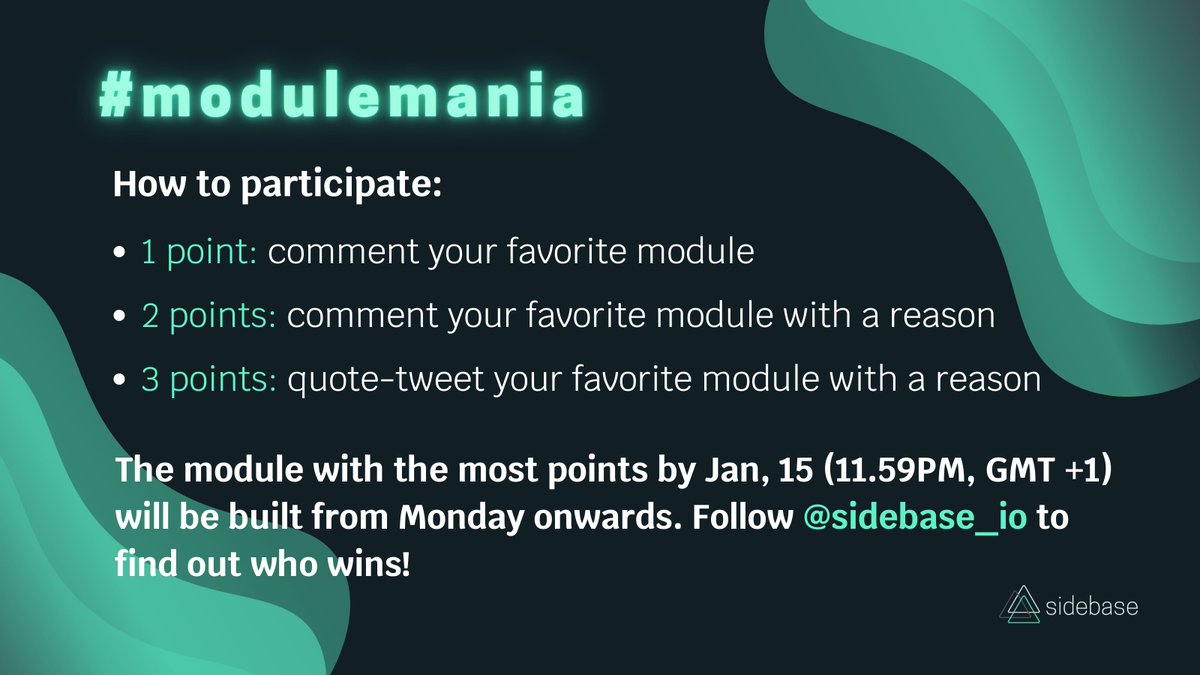 sidebase_io's tweet photo. We'll build YOUR favorite Nuxt 3 module!

Yep, that’s right. You decide:

Which module should we build for @nuxt_js 3?

1️⃣ nuxt-mail
2️⃣ nuxt-pdf
3️⃣ nuxt-ant-design-vue

How to participate? See below.

#modulemania https://t.co/OASuWkcE0V