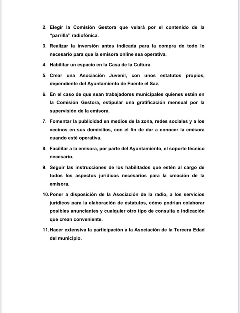JxFuentelSaz's tweet photo. Os compartimos la moción que nuestro concejal @jorge_muntadas presentará en el próximo Pleno Ordinario que se celebrará en el Ayuntamiento de #fuenteelSaz el lunes 16 de Enero.
#jxfs #juntosxfuentelsaz #PlenoOrdinarioEnero #trabajarpormejorar #juventud https://t.co/DYbkFU9hQS