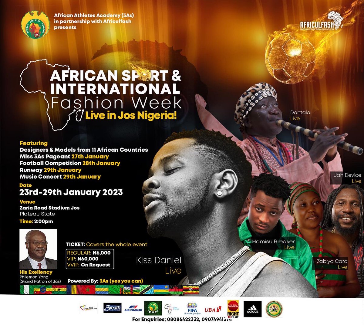 Grazierlens's tweet photo. More than a hashtag #️⃣ Great event coming up on the plateau vibe with us as we unveil this exclusive #3As #Africulfash #AfricanSportandInternationalFashionWeek #Jos #FashionWeek #KizzDaniel
#AfricanAthletesAcademy
#Fashion #Football #Sports
#plateau https://t.co/va9EAEOi6h