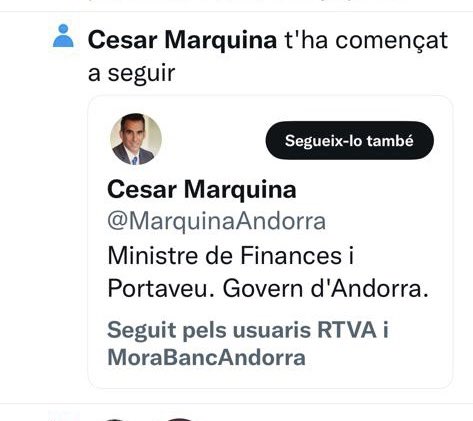 cesarmarquina's tweet photo. ATTENCIÓ‼️estan suplantant la meva identitat 👇 no seguiu a “@ MarquinaAndorra” https://t.co/ONyDhB1CtR