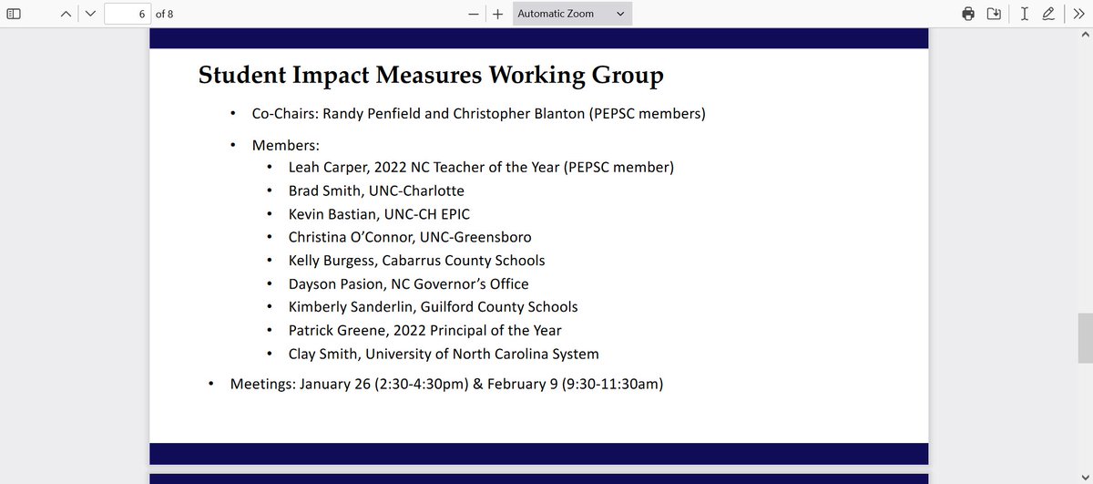 nckhui's tweet photo. #nced #ncpol PEPSC will split into 4 work groups,that will help the commission recommend by the State Board of Education's March meeting how to implement a pilot program this fall for paying teachers based on performance. More names will be added as people confirm they'll join. https://t.co/Uys01Z0wMS